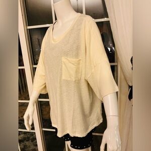 Barefoot Dreams NWT Malibu Oversized Lightweight Beachy  Top 3/4 Sleeve Woman 1X